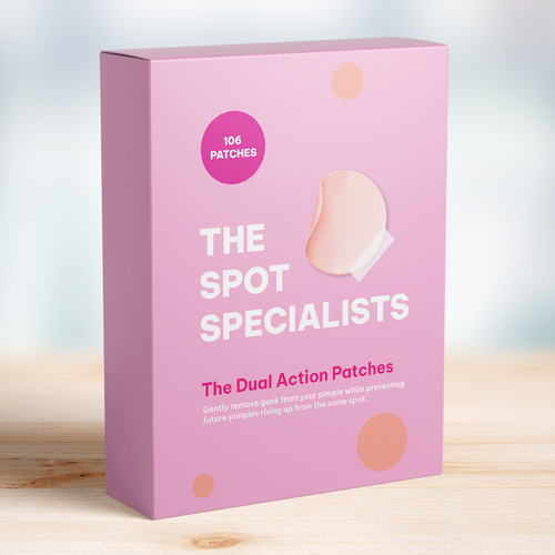 Pimple Patch PACKAGING to appeal to FEMALE BEAUTY user Design by Katyaa
