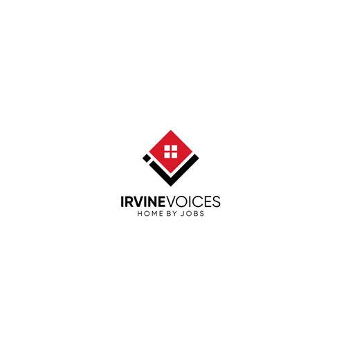 Irvine Voices - Homes for Jobs Logo Design by Ne'Uban