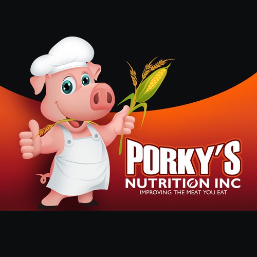 Porky’s-we need a logo with a fun, fat and memorable PIG(s) that catches your eye! Grain in mouth? Design by pmAAngu