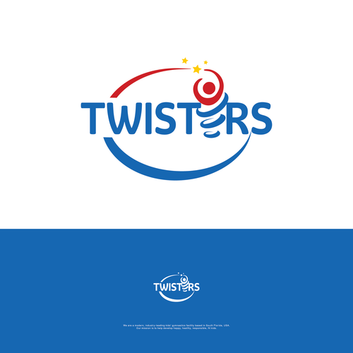 Twister Gymnastics Logo Rebrand - Modern, Exciting, Clean Logo Update for Kids Gymnastics Facility Design by Vinzsign™