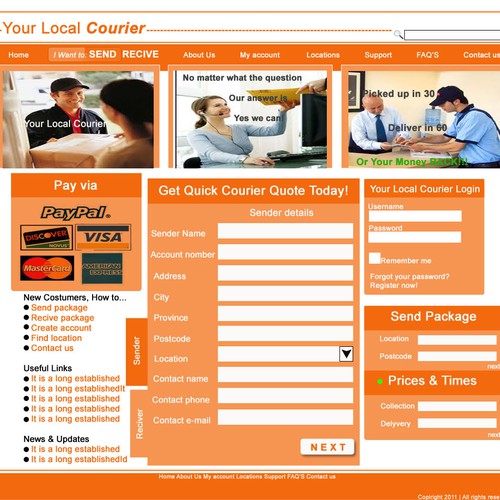 Help Your Local Courier with a new Web Page Design Design by oshlipp