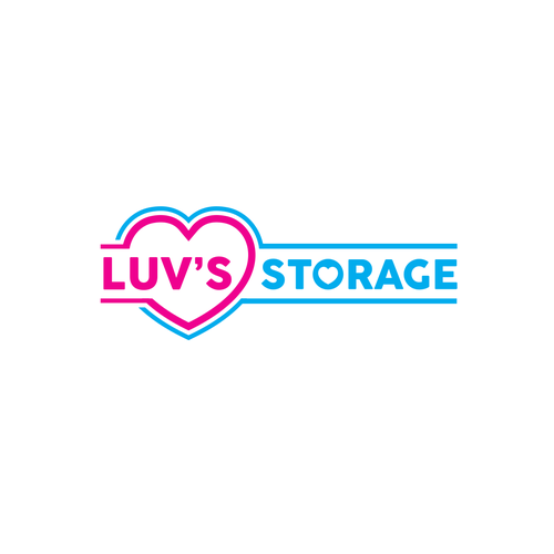 Luv’s Storage - modern logo with bright color Design by Bad Flow
