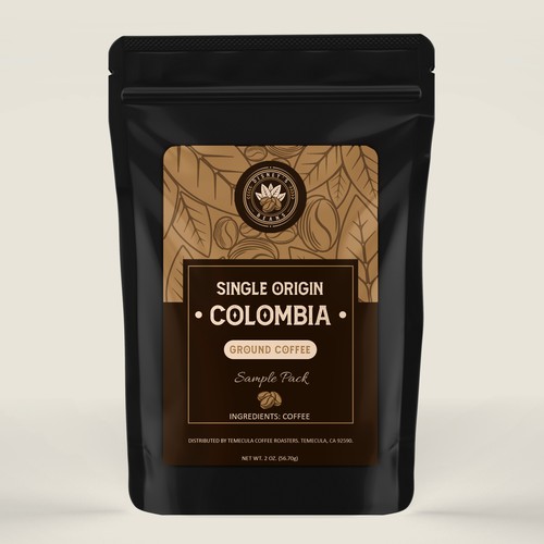 Diseño de Disney's Beans First custom ground coffee product label de Radmilica