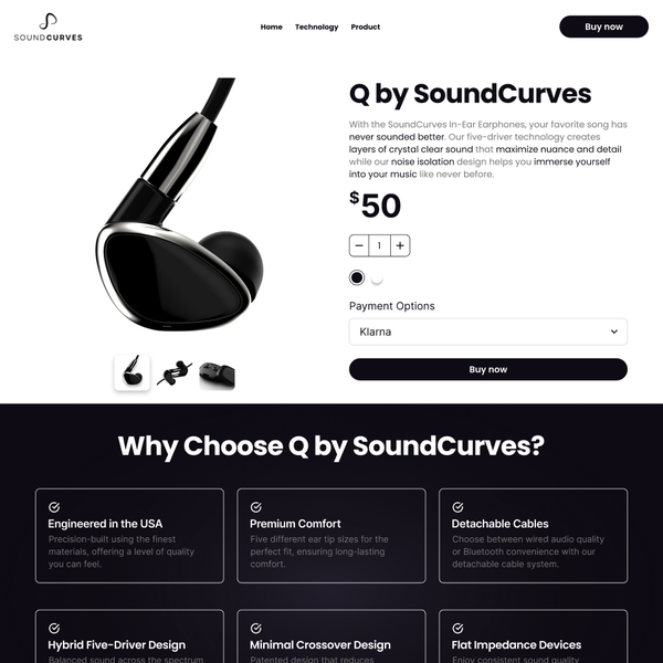 Website for a Premium Earphones Company