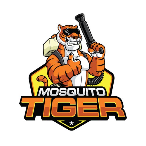 "Mosquito Tiger pest control. Located in Tampa. Have fun with it" winning Logo design