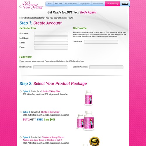 Create the next website design for Skinny Fiber New Year's Challenge Diseño de designers.dairy™