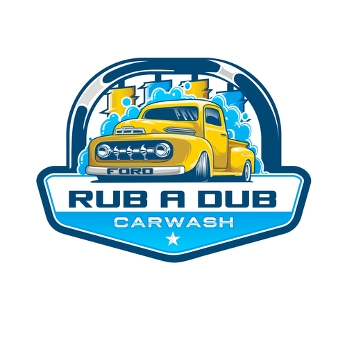 A funny logo for a tunnel carwash. Colorful. Design by Vandi septiawan