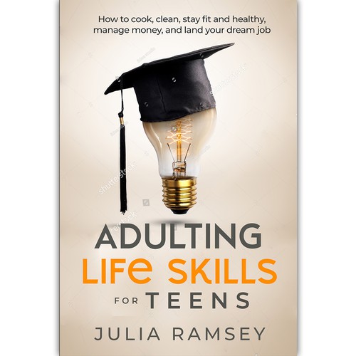 Eye catching, modern cover for Adulting Life Skills for Teens Design by ink.sharia