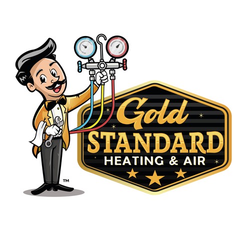 Powerful and Charming Character logo for an Heating and Air Company Design by Bezzot!design