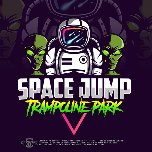 Space Jump Trampoline Park - Logo Design For Space Themed Adventure Park Diseño de Cinque❞