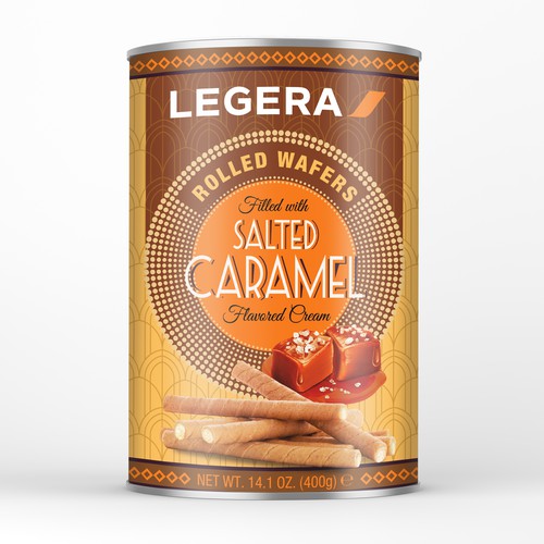 LEGERA Wafer Rolls Pack 125 gm - Salted Caramel Design by Nirmana92