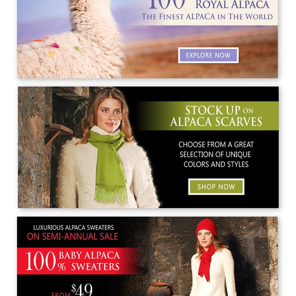 Design by anelinka67 titled "New flash banner wanted for Alpaca Boutique"