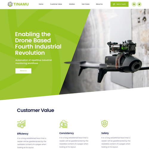 A powerful web design for a high-tech drone startup Design by ⚡️unbox.style⚡️