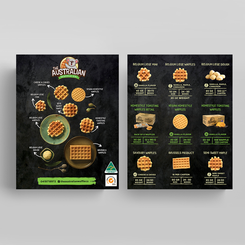 Waffles Product Sales Brochure Design by Clau489