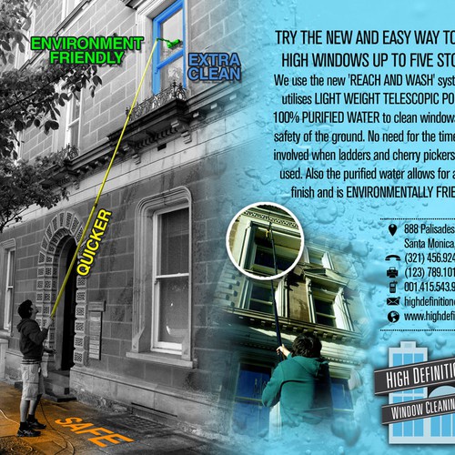 postcard or flyer for High Definition Window Cleaning Réalisé par sercor80