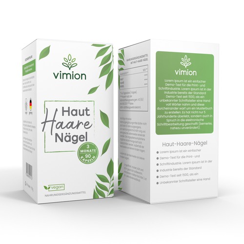 Packaging design for a German brand of high-quality food supplements Design by Packagingholic