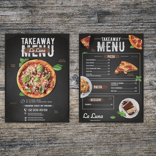 Design A Pizza Pasta Menu A For Cosy Restaurant In The Suburbs Of Brussels Menu Contest 99designs