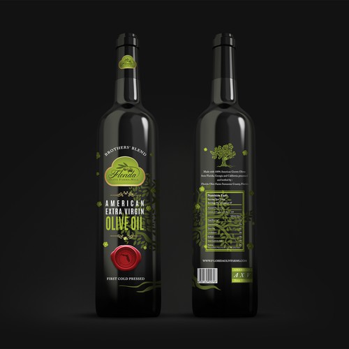 Olive Oil Bottle Label Design by M.Samy