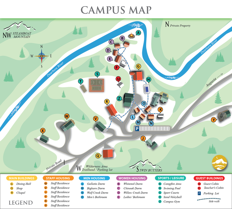 Campus map update for small college campus in Montana wilderness ...