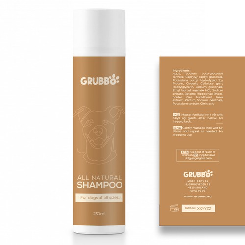 Design label for dog shampoo Design by intanamir