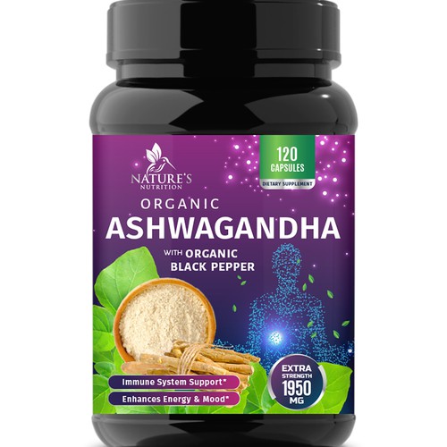 Natural Ashwagandha Capsules Design Needed for Nature's Nutrition Design réalisé par Wfemme