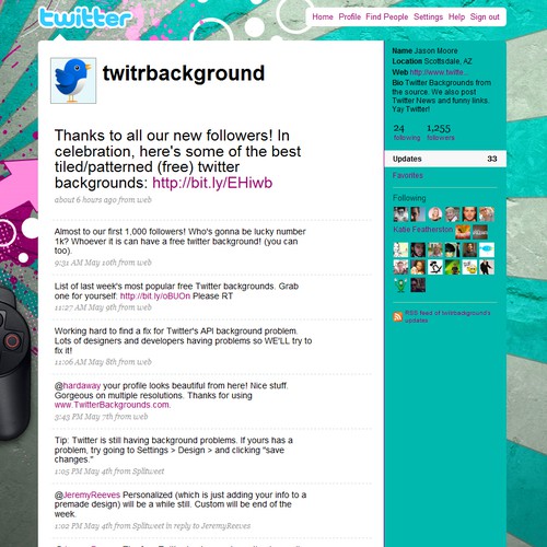 Twitter Background for Veronica Belmont Design por nick_pyzam