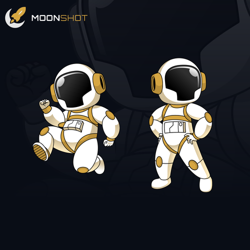 Astronaut Mascot Design for Moonshot Crypto Project Design by ridjam