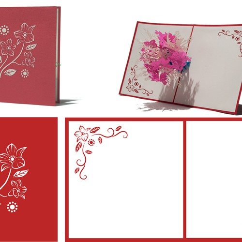 Create floral cover art for a beautiful paper floral pop-up greeting card Design by BrittnoriDesigns