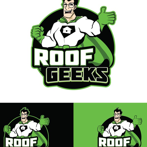 Mascot logo for roof geeks