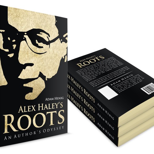 Create a 1970s retro book cover for biography of Alex Haley, author of "Roots." Design by Rac.design