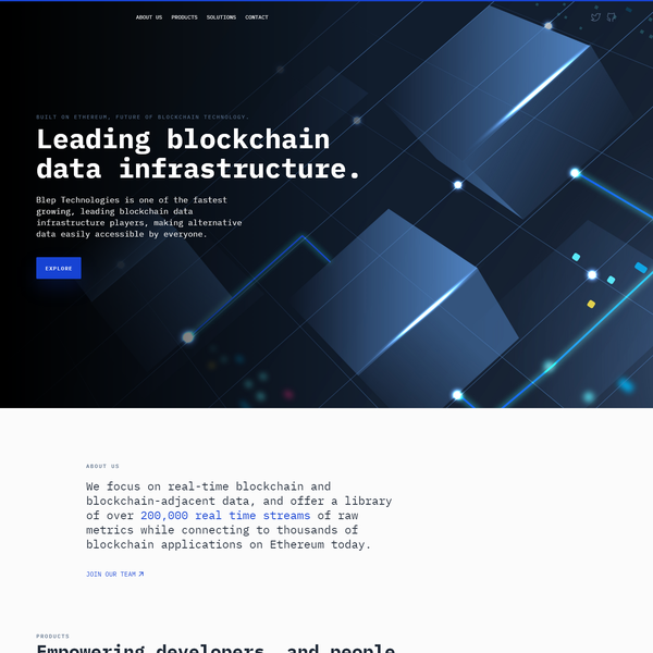 Design by Ardian Shala titled "Blep Technologies Landing Page Design"