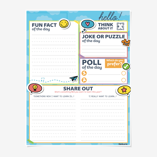 Design a worksheet template for children's activity book Design by Daniela❧M