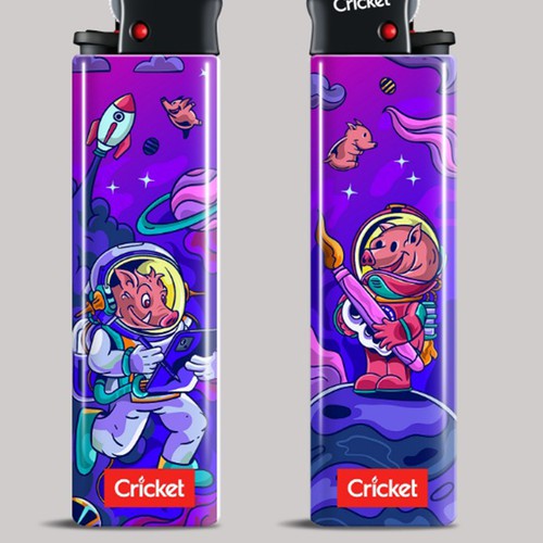 Create illustrations for a limited collection of Cricket Lighters (Multiple Winners) Design by brightoneart