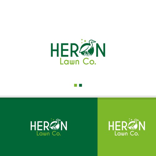 Modern Lawn Care Business with Heron Design by StudioJack