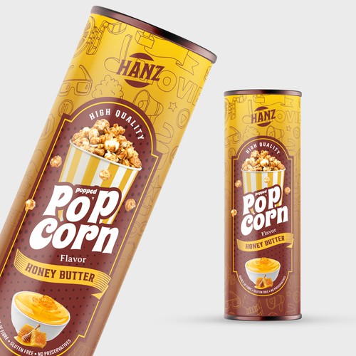 Premium Quality Popped Pop Corn Packaging Design by Davi Giolo ★