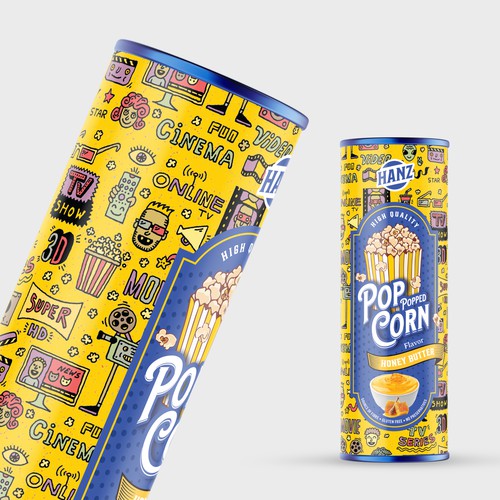 Premium Quality Popped Pop Corn Packaging Design by Davi Giolo ★