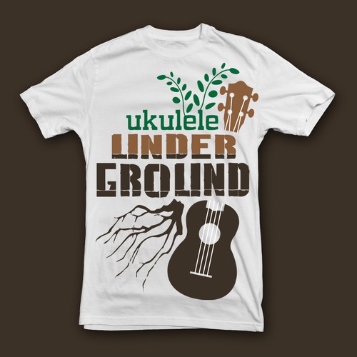 T-Shirt Design for the New Generation of Ukulele Players Diseño de justshandi