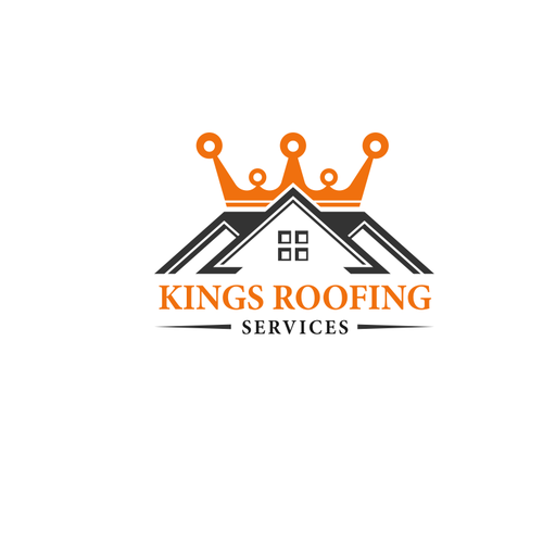 create a logo fit for a king. Kings Roofing Services black orange and ...