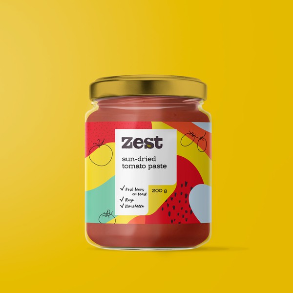 Design by Lora Gross titled "Package design for Zest"