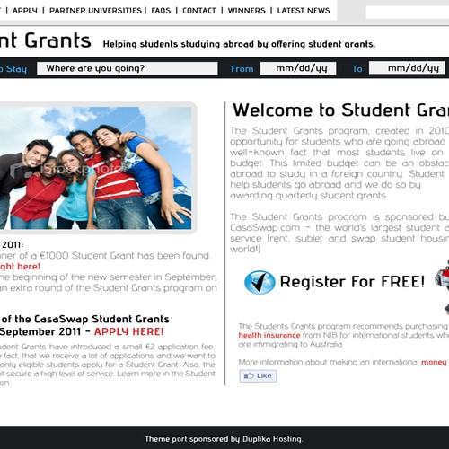 Help Student Grants with a new website design デザイン by kasdesigns