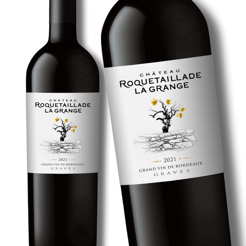 Label redesign: Attractive French Wine Label representing a carved rock Design réalisé par Debdutta*