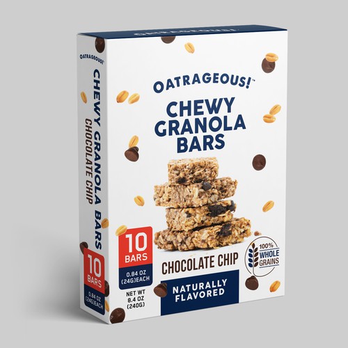 DESIGN EYE-CATCHING PACKAGING FOR CHOCOLATE CHIP CHEWY GRANOLA BARS! Design by Shereef_CM
