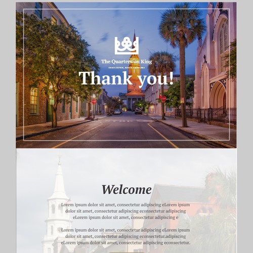 Luxury Hotel in Charleston SC Welcome Letter Design by PinCodeDesign