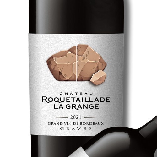 Design Label redesign: Attractive French Wine Label representing a carved rock por Debdutta*