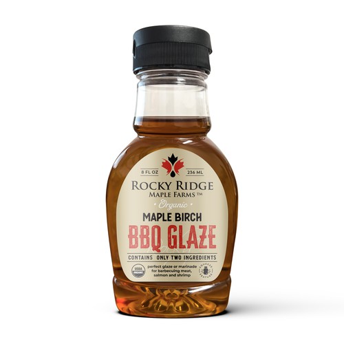 Vintage Label for Birch and Maple Syrup Barbecue Glaze Design by Krasi Miletieva