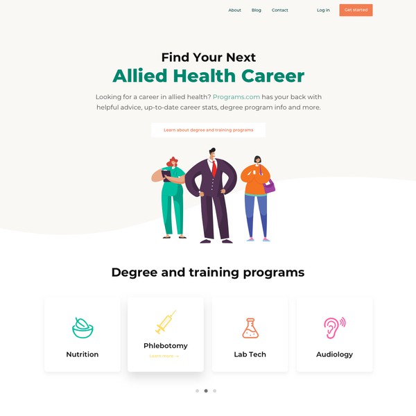 Website Design for New Health Careers Website