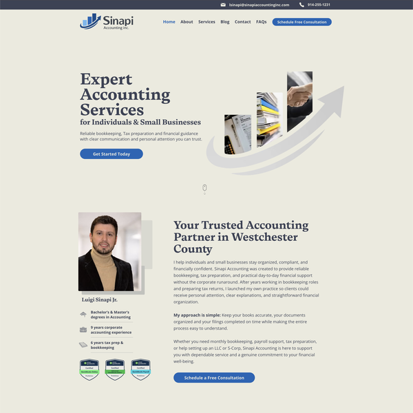 Sinapi Accounting Inc Wix website