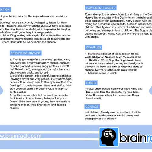 Brochure design for Startup Business: An online Think-Tank Réalisé par Rendra