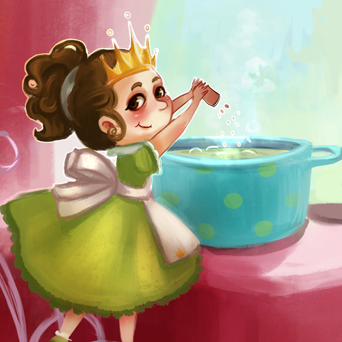 "Princess Soup" children's book cover design Diseño de filvalery