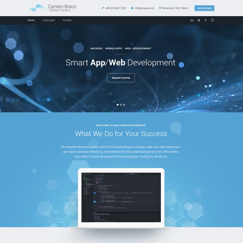 Proposta di design per un contest della categoria Design di sito web realizzata da LouisDesign